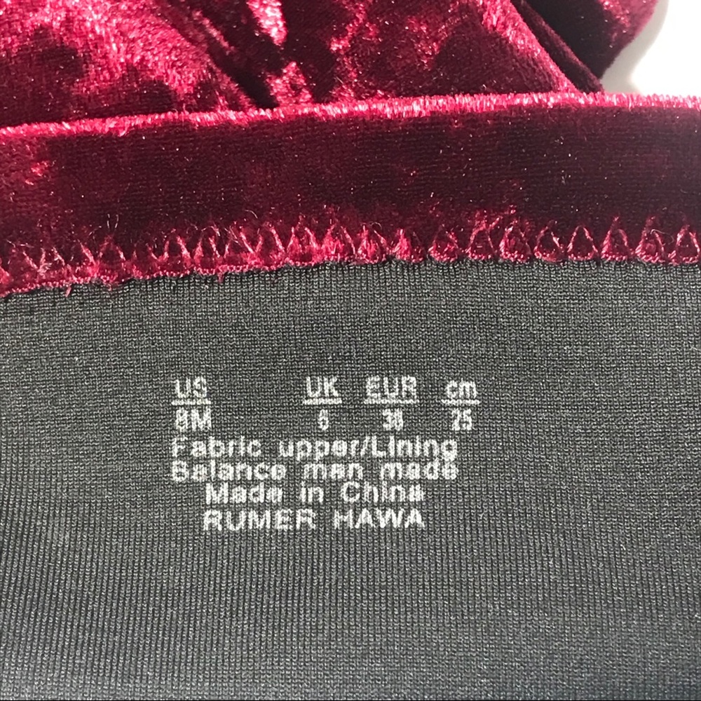 Hot red velvet over knee thigh high heeled boots - Picture 4 of 8